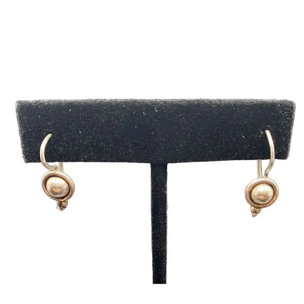 Sterling round wire drop earrings vintage